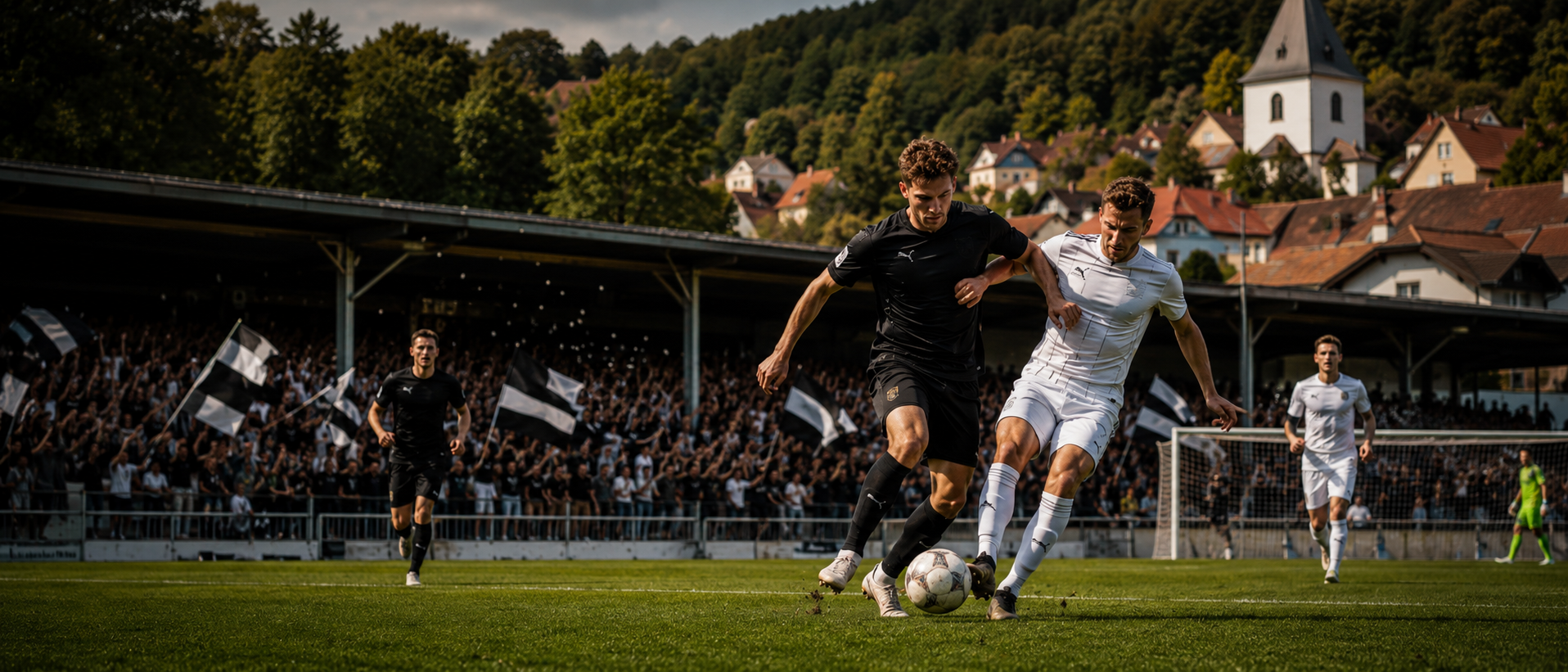 FC Musterdorf – Spielszene im Heimstadion